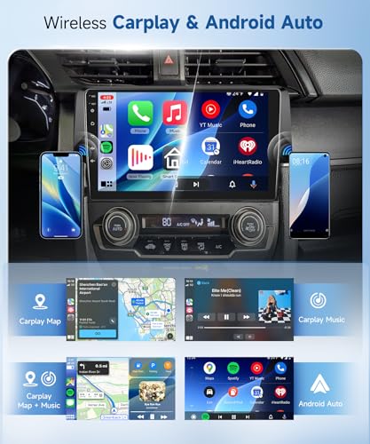 Image of 5 /6GWiFi 8Core Qualcomm 4G+64G,Radio for Honda Civic 2016-2020 Radio Android Car Stereo 5.1Bluetooth,Wireless Carplay,DSP Hi-Res,Android Auto,9'' 1280P IPS Touch Screen,Cooling Fan,GPS,FM /RDS,Camera