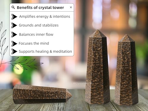 Image of Crystal Heaven Certified Bronzite Crystal Tower Obelisk Point For Chakra, Healing & Balancing-Aaa Grade Original Certified Gemstone Agate For Reiki Meditation Yoga Spiritual (2-3 Inches)