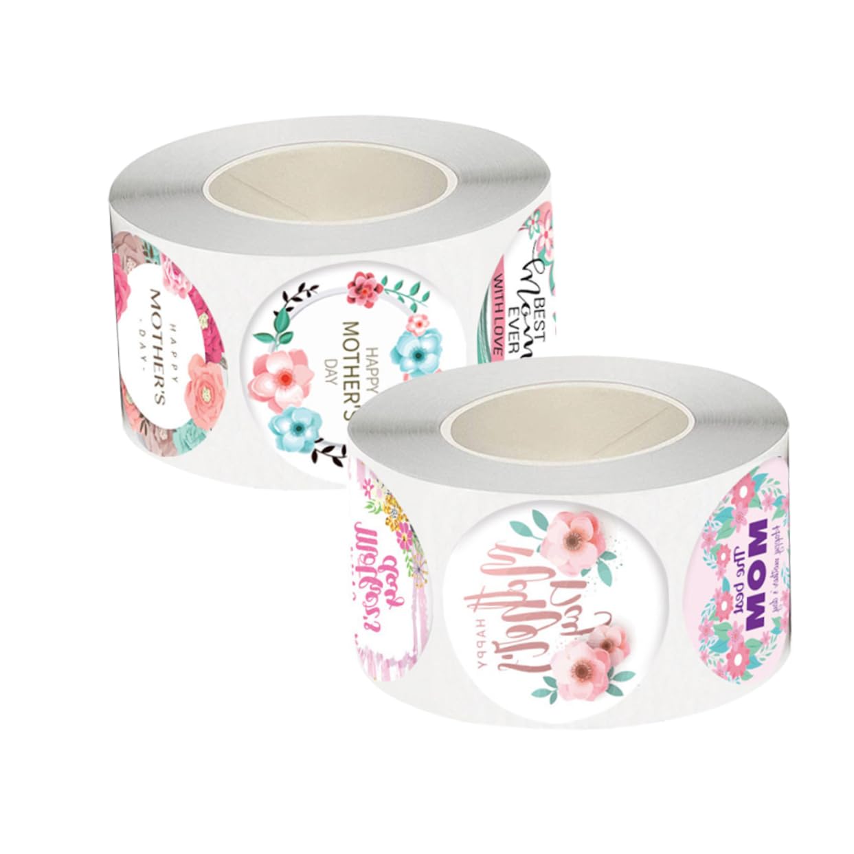 SHINEOFI 8rotoli Etichette Adesive Festa Della Mamma Di Stickers Decorativi Per Regali e Chiusura Buste Facili Da Rimuovere e Adatte Diverse Superfici