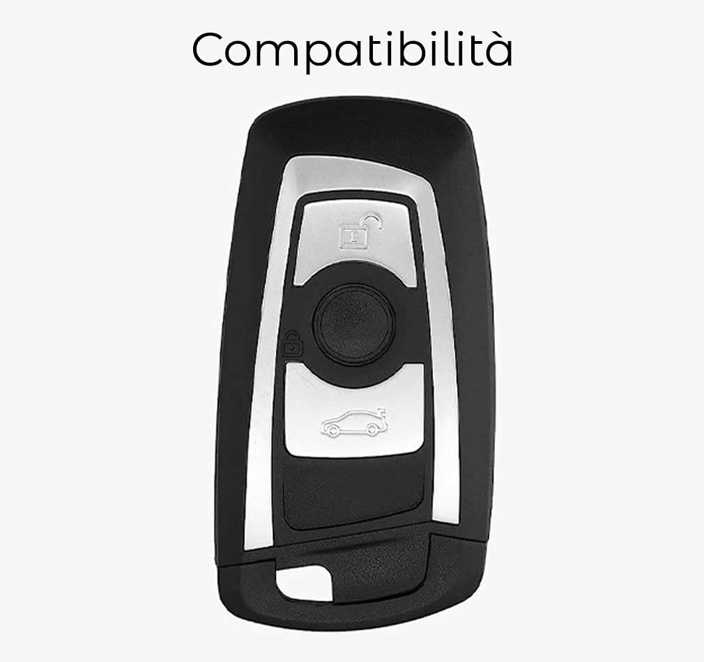 Cover Chiave Auto in Silicone Compatibile con BMW 3 Tasti Custodia Protettiva Copri Telecomando Gomma Portachiave Macchina (Nero)