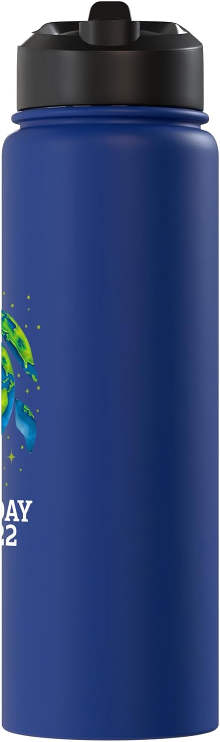 Earth Day 2027 Restore Recycle Sea Turtle Save the Planet Stainless Steel Insulated Water Bottle