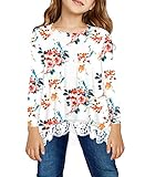 storeofbaby Big Girls Long Sleeve Shirt for Winter Casual Floral Sweatshirt