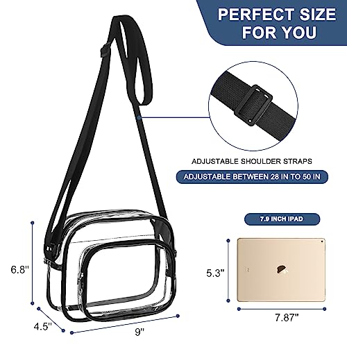 Image of Oraben Clear Bag for Stadium Events Clear Purse Stadium Bag Satchel Handbags for Sports Events Concerts Festivals