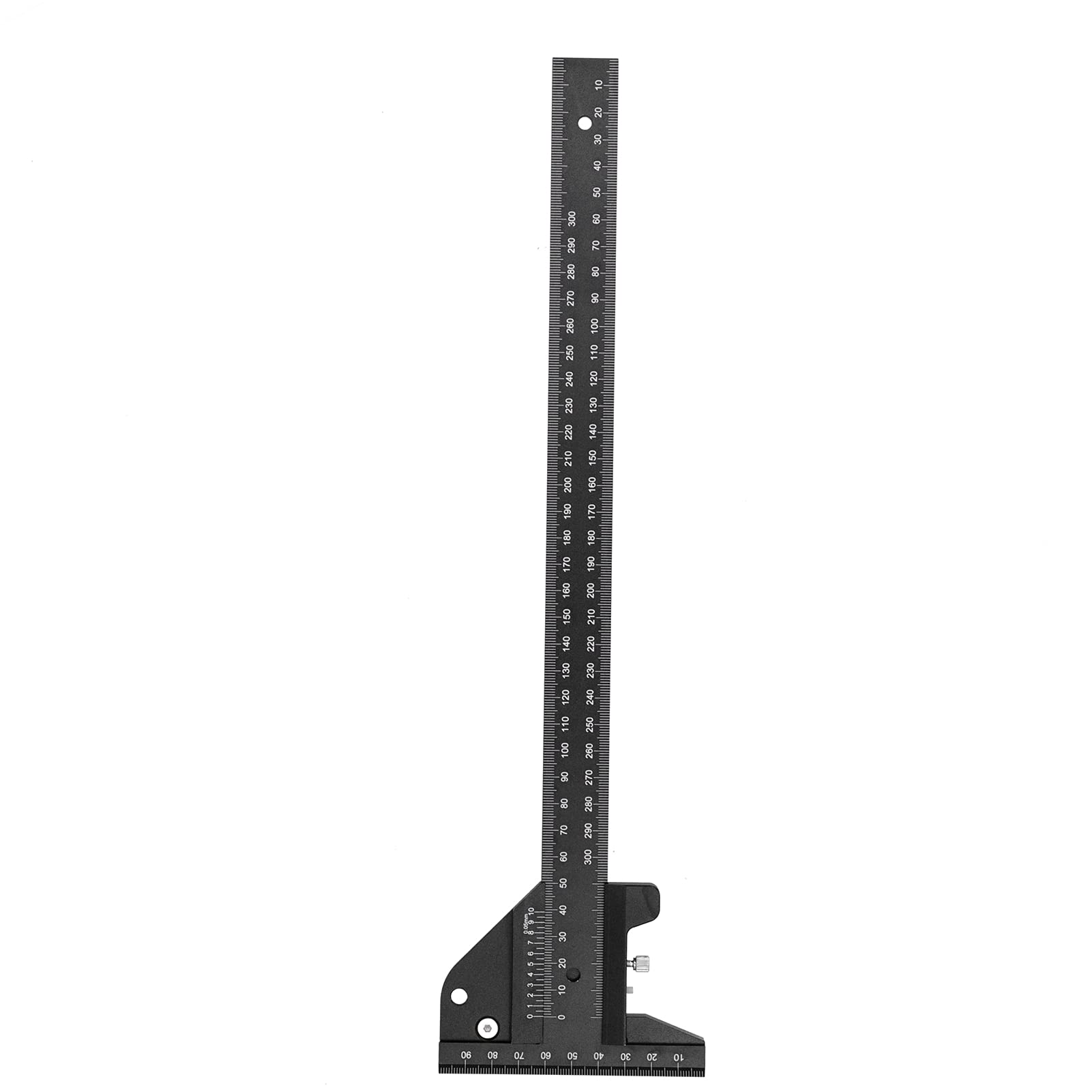 Yosoo Health Gear Linijka do Obróbki Drewna, Suwmiarka Głębokości ze Stopu Aluminium 300 Mm, Oznaczenie 45 90 135 Stopni, tył Magnetyczny, Skala Laserowa do Pomiaru Układu Stolarza