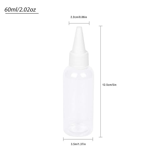 Miniatura 2 de TRENDBOX Aplicador de botellas de plástico transparente de 2 onzas con tapa superior giratoria sin BPA para aceites y líquidos para el cabello,