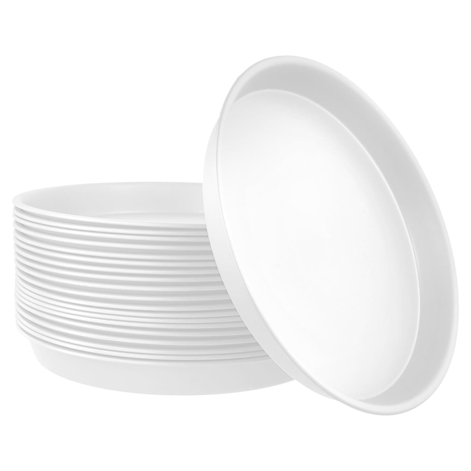 Lot de 20 soucoupes rondes en plastique pour pot de fleurs, 30 cm, pour l'intérieur et l'extérieur, le jardin