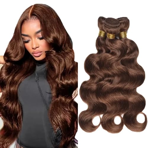 26 28 30 inch Dark Brown Body Wave Bundles Human