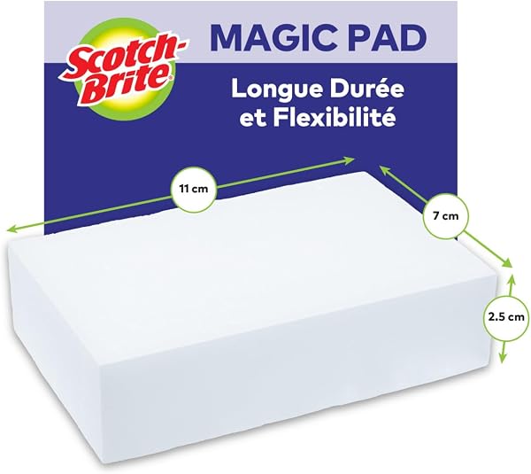 Scotch-Brite Éponge Magique en Melamine de Nettoyage, 12 par lot - Gomme Magique Pour Éliminer les Taches et les Saletés Tenaces sans Produits Chimiques, Blanc - Efface Tache - 2