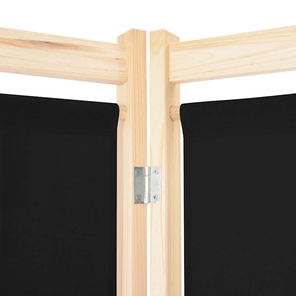 6-panelowy parawan 240x170x4 cm materiał czarny