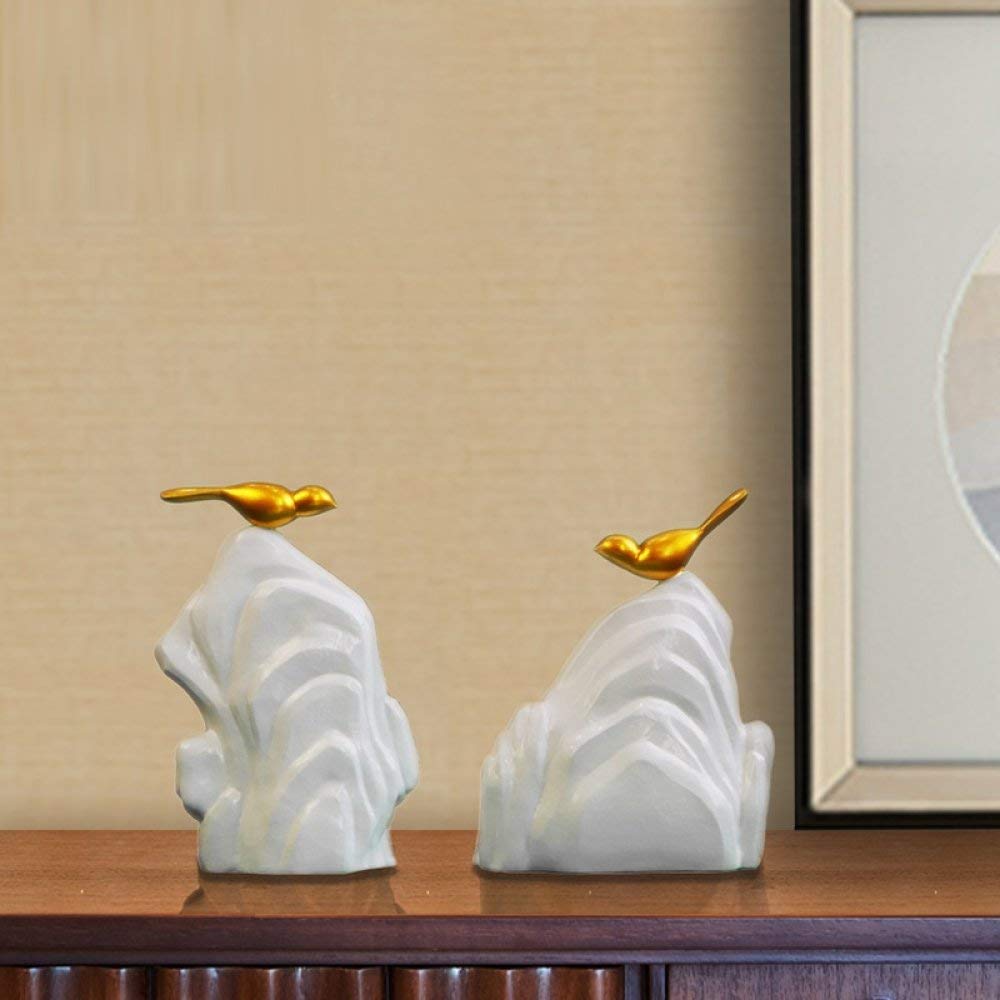 Petite statue montagne abstrait blanc en résine moulée finitions artisanales haut de gamme