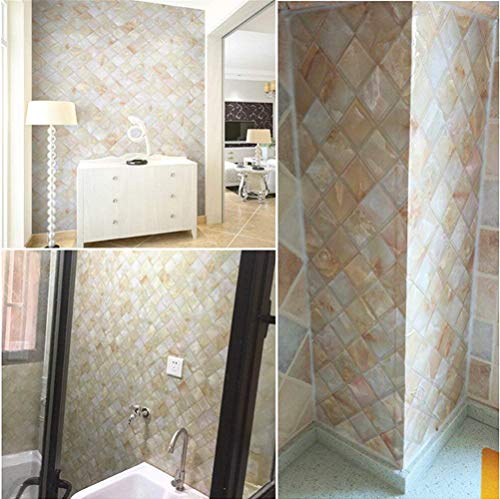UPREDO Adheisve Paper Kitchen Tiles Backsplash Marble Paper Granite Look Effect Countertops Gloss Vinyl Film Wallpaper Waterproof Oilproof Self Adhesive Removable 15.8inch by 79inch