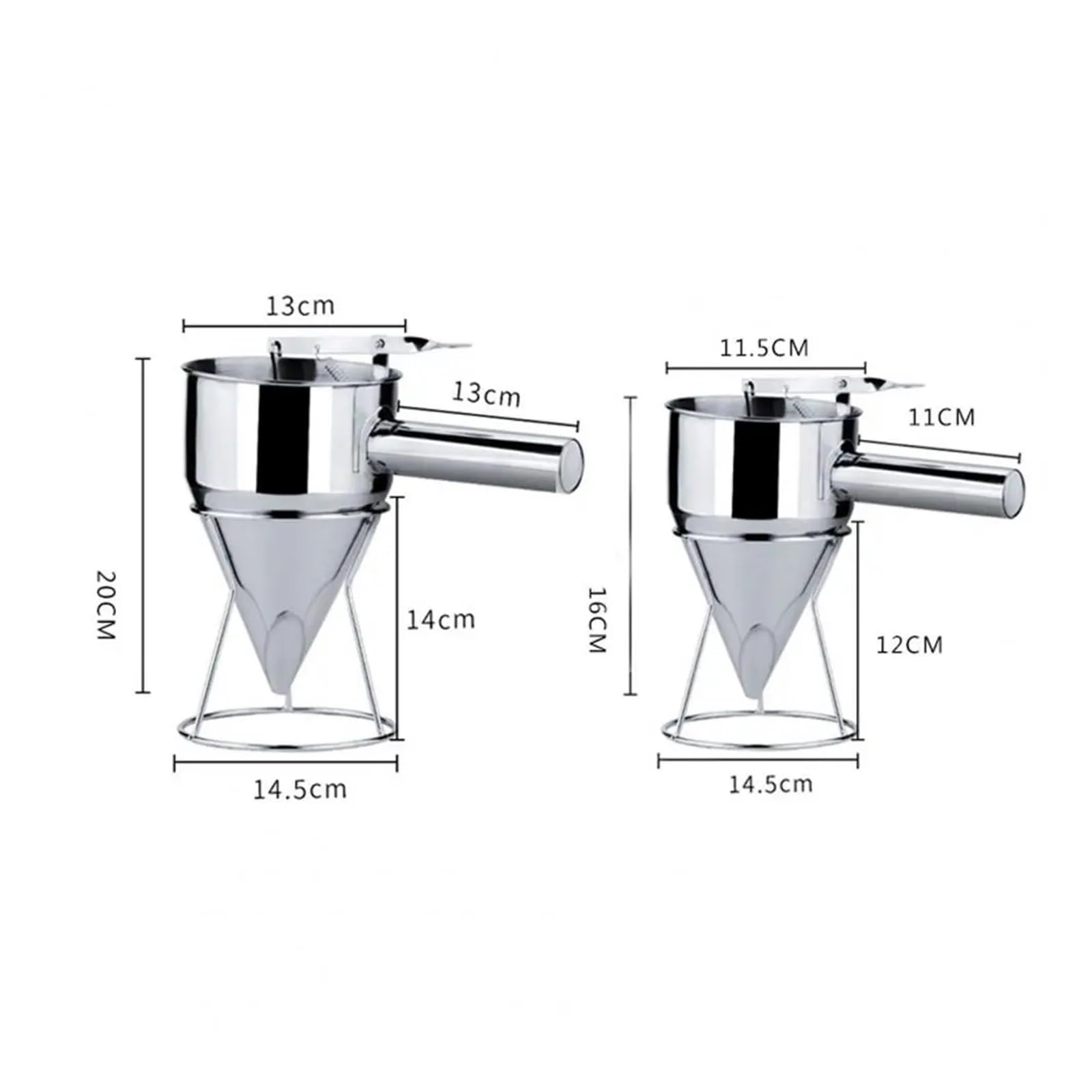 embudo de petaca Embudo de cocina Embudo de cocina de 600ml/1200ml, embudo de Metal de gran capacidad, dispensador de embudo de acero inoxidable desmontable en forma de cono for panadería(D)