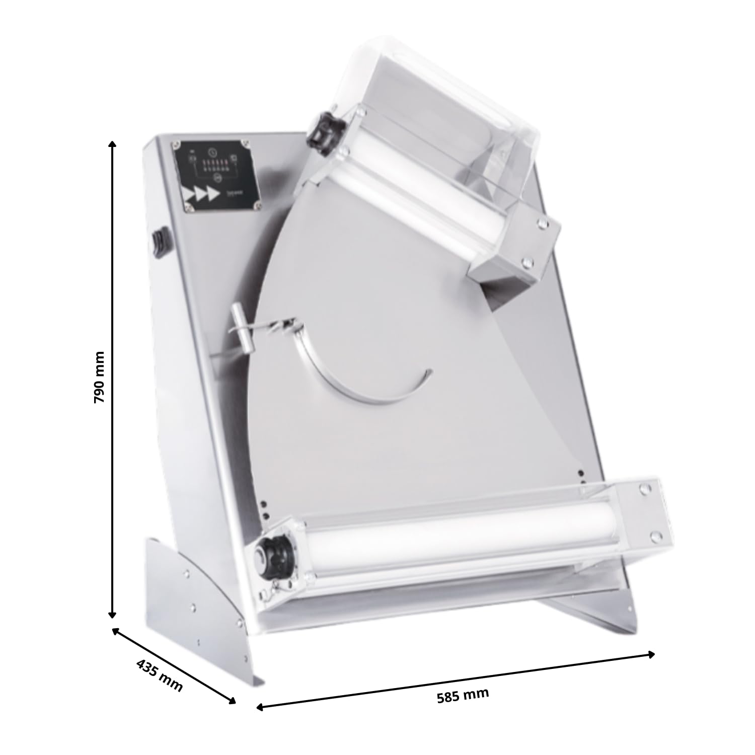 Façonneuse à Pizza Électronique 2 Rouleaux - Laminoir et Formeuse à Pizza - Ø 40 cm - Touch & Go - Acier Inox - Précision et Rapidité - Idéale pour Pizzerias et Restaurants