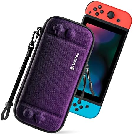 tomtoc Switch Case for Nintendo Switch OLED Model, Slim OLED Switch Sleeve with 10 Game Cartridges, Protective Switch Carry Case for Travel, with Original Patent and Military Level Protection, White