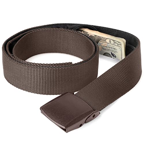 Image of Travel Security Money Belt with Hidden Money Pocket - Cashsafe Anti-Theft Wallet Unisex Nickel free Nylon Belt by JASGOOD