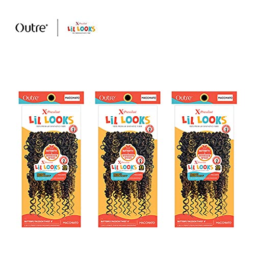 Outre X Pression Lil Looks Crochet Braid BUTTERFLY PASSION TWIST 8″ (3-PACK, 2)