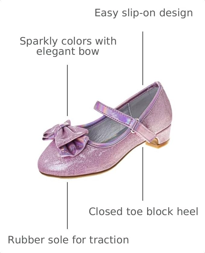 Image of Josmo Girls Sparkly Dress Bow Sandals - Formal Party Wear Shoes