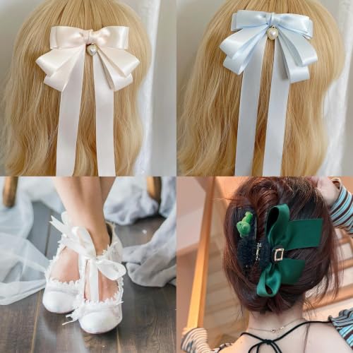 Image of Double Face Antique White Satin Ribbon 5 /8 Inch x 50 Yards Polyester Ribbon for Gift Wrapping Easter Weddings Party Decorations Hair Bows Invitations