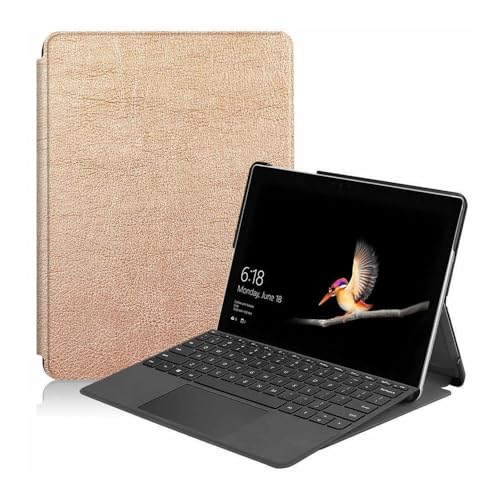 Funda de cuero Microsoft Go 2 para trabajar en cafeterías con soporte de lectura ajustable