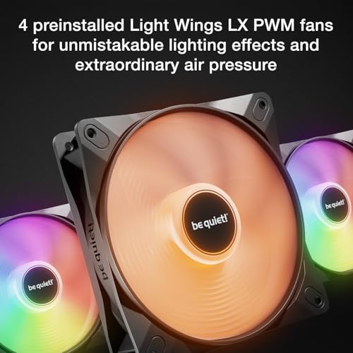 Image of be quiet! Pure Base 501 LX Black Mid-Tower ATX Case | High Airflow | 4 Preinstalled Light Wings LX PWM Fans | ARGB Lighting with Controller and PWM hub | Optimized Air Pressure Case | BGW78
