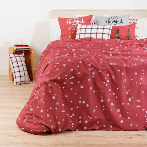Funda nórdica Navidad 50% algodón tejida para cama de 135 con botones 5