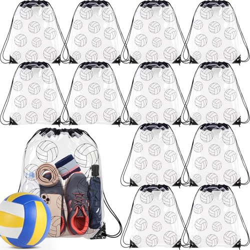 Cholemy 12 Pcs Clear Drawstring Bags 17 x 13 Inch