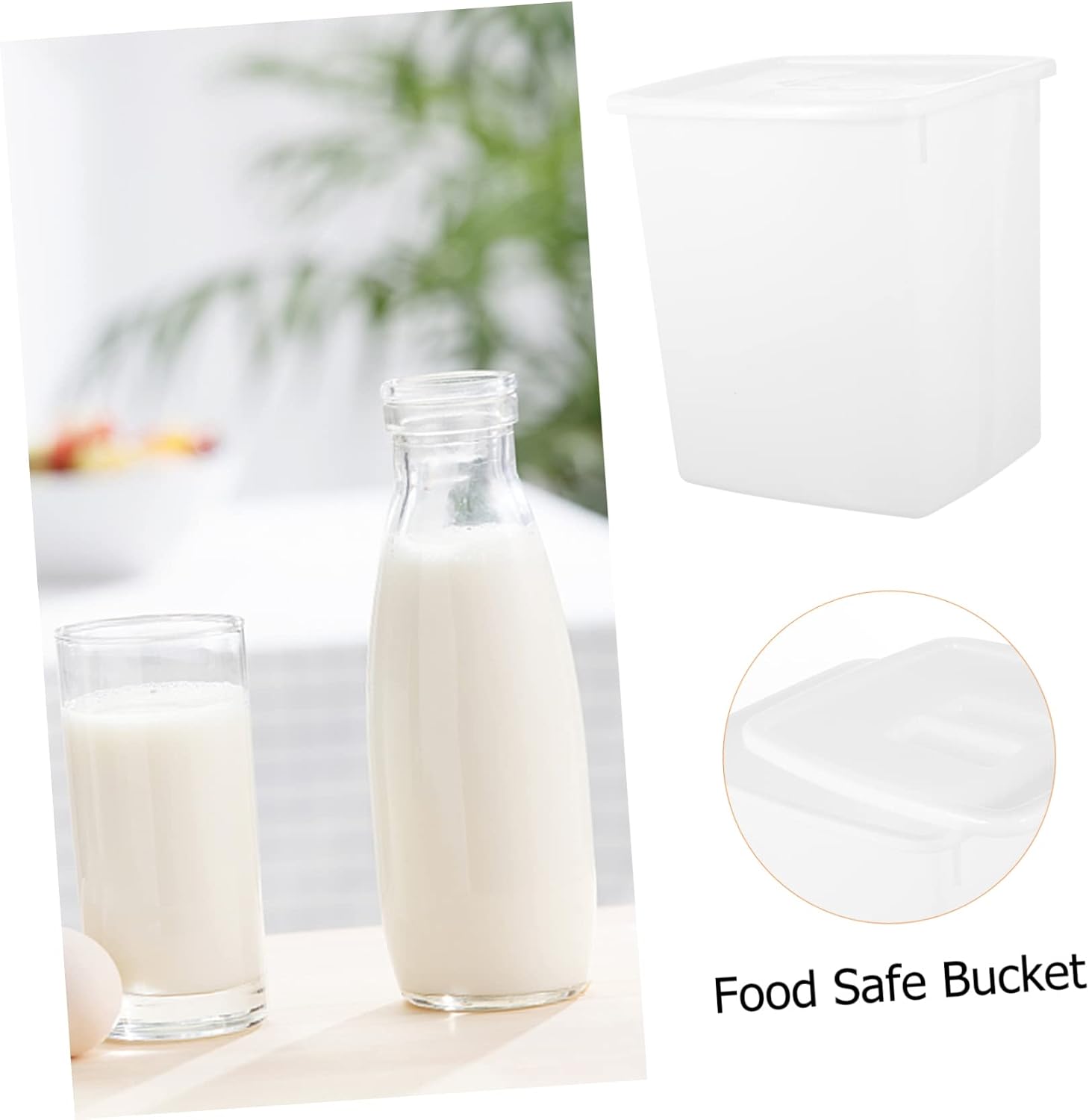 GLEAVI Thickened White Plastic Water Bucket for Cold Drinks Capacity Material Easy to Clean for Milk and Beverage Storage