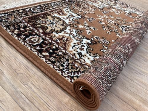 Image of TTC THREAD & TEXTURE CARPET Traditional Comfort: Power-Loomed Carpets for Living Room- Every Space Area Rug Color Gold Size 7x10 Feet (210x300cm)