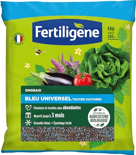 Engrais granulés bleu UAB 6 kg sauve les plantes jaunies et revitalise la terre fatiguée