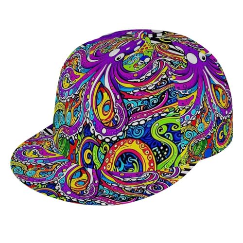 Supdreamc Fashionable Baseball Cap Trippy Octopus Dad Hat for Men and Women, Relaxed Fit Breathable Moisture Wicking Sports Cap Headwear