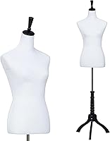 Vista 14 de Forma de vestido de maniquí, modelo de vestido femenino, cuerpo de maniquí con pantalla de torso, 60-67 pulgadas, soporte de trípode ajustable