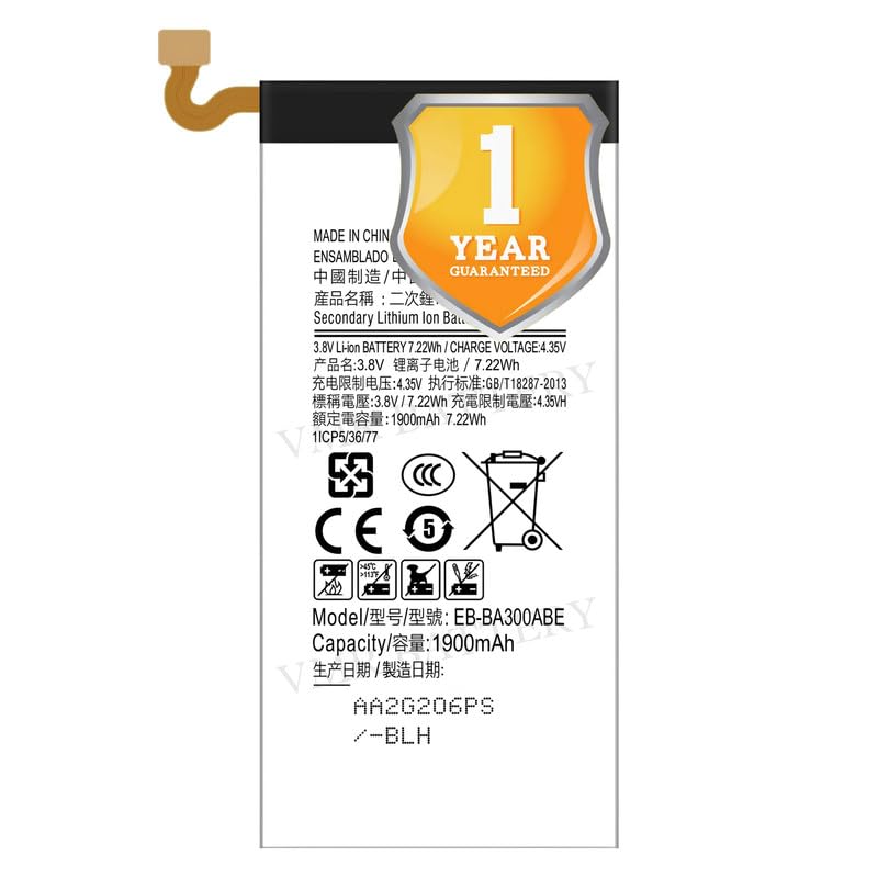 Image of Original EB-BA300ABE Battery Compatible for Samsung Galaxy A3 (SM-A300F) - (1900mAh) - 1 Year Warranty K7
