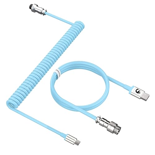 Miniatura 1 de LexonElec Cable de teclado para juegos, cable de teclado mecánico de conexión estable de doble manga USB tipo C, 6.6 ft (0.66 pies) con volante de
