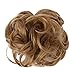 Produktbild JXQ-N 9 Farben Damen Mode Haargummi Haarteil Synthetik Haare für Haarknoten Gummiband Hochsteckfrisuren Haarband Mittelbraun Gewellt Haar Ring Haarknoten Haarverdichtung (I)
