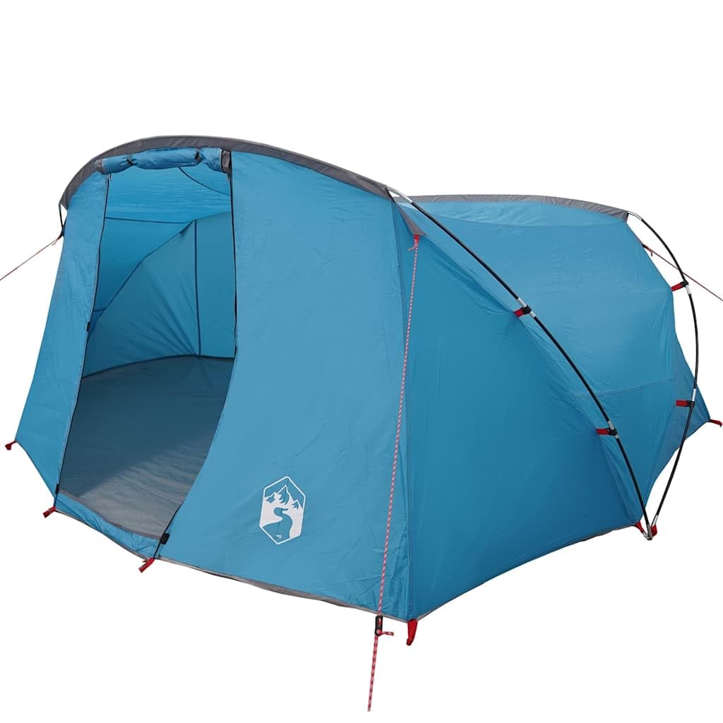 Tenda per 4 persone, in poliestere 185T, verde e bianco, con finestra di ventilazione