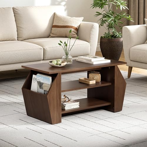 Image of Wakefit Center Table | 1 Yr Warranty | Coffee Table for Living Room Wooden, Tea Table for Living Room Wooden, Sofa Table, Free Installation from Brand, Modern Multi-Functional & Wobble-Free(Clyra)