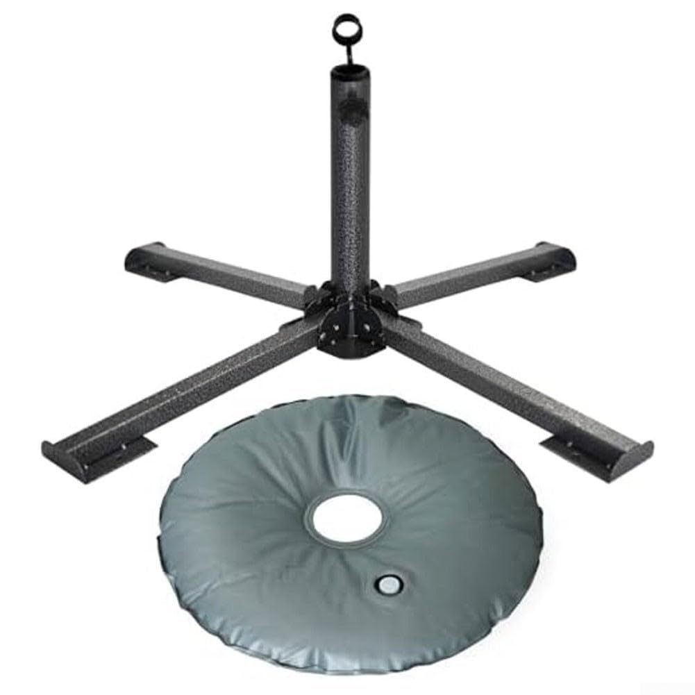 Base per ombrellone Pieghevole Regolabile 2-3.6cm con Sacca Base(Black)