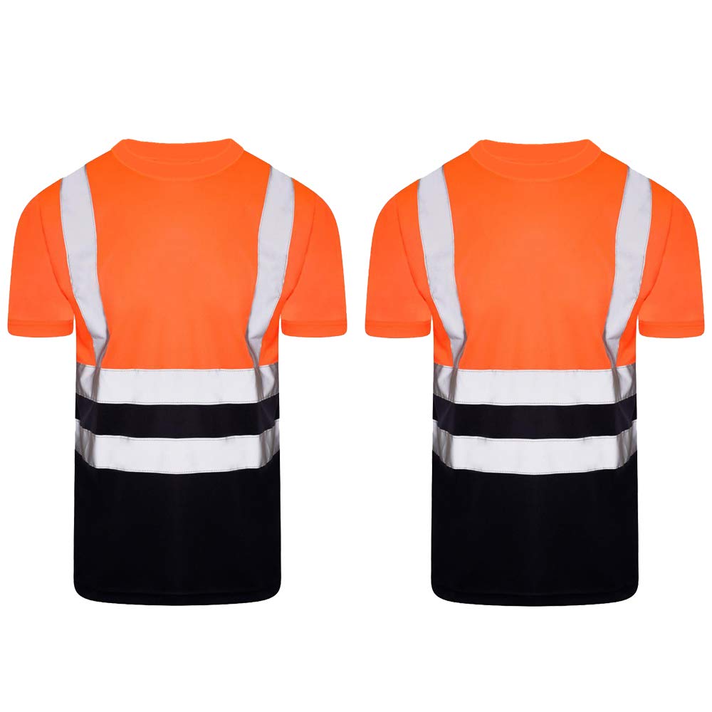 Ace Online Pack of 2 New Hi Vis viz t Shirts Short Sleeve Two Tone