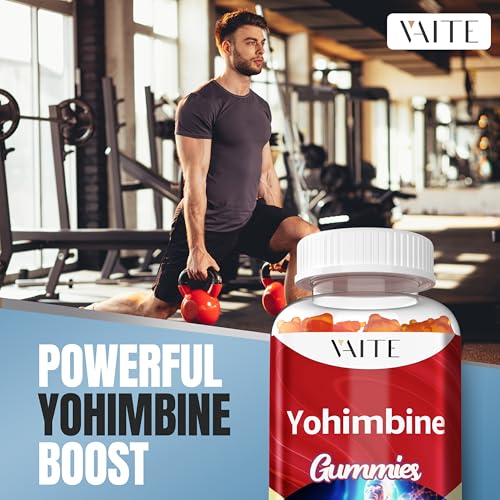 vaite yohimbine hcl gummy 15mg - sugar-free non-gmo energy amp endurance support for men and women antioxidants yohimbe bark extract improve performance - supports energy production - 60 gummies