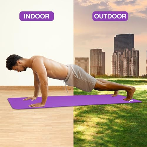 Xn8 Sports Yoga mat 10mm & 15mm Thick NBR Exercise Mat - Non-Tearable Pilates Mat with Extra Carry Strap - Yoga Mats for Women Men for Aerobics Lunges Planks Indoor & Outdoor 61L x20Wx1.5 & 1Th - Image 5