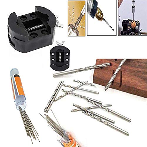 Image of DIY Crafts Design No # 2, With Mini Object Holder Vise, Steel HSS Micro Twist Drill Bit, 0.3mm-1.6mm For DIY Crafts Works (Pack of 20 Pcs (Design No # 2, With Mini Object Holder Vise)