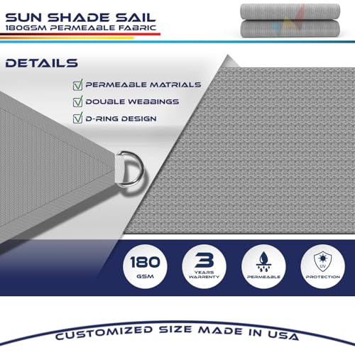 Voile d'ombrage gris clair Windscreen4less pour bloquer la chaleur sur le balcon
