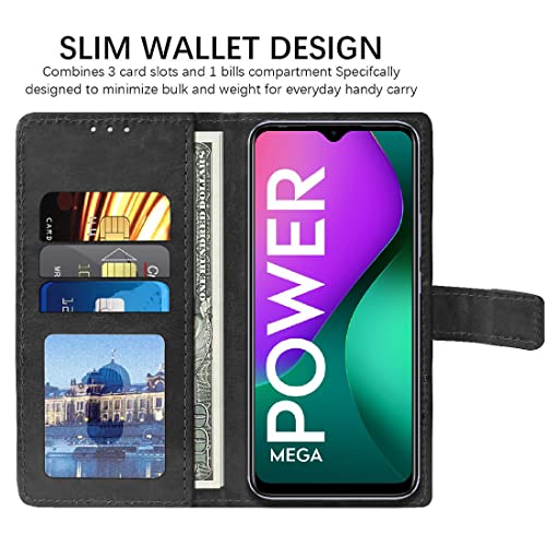 Image of Flip Cover Compatible with Infinix Smart 5 4G | Premium Leather Finish | Inbuilt Pockets & Stand | Flip Cover Back Case for Infinix Smart 5 4G (Black)