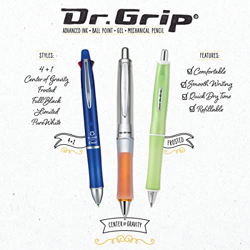 Pilot Dr. Grip Limited Refillable & Retractable Gel Ink Rolling Ball Pen, Fine Point, Metallic Platinum Barrel, Black Ink, Single Pen (36272) #TOP2