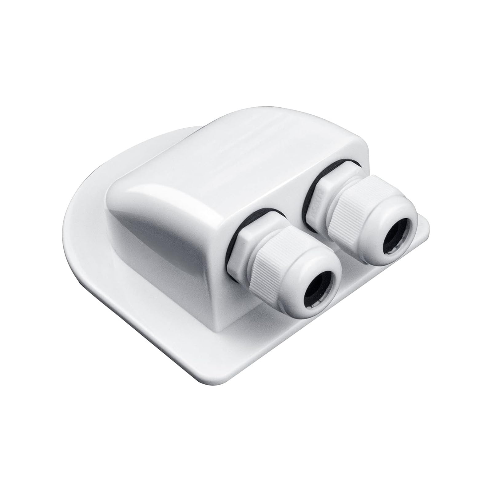 Solar Double Cable Entry Gland IP68 Waterproof Weather Resistant Solar Photovoltaic Plastic Bracket Curved Cable Connector ABS Dual Cable Entry Housing for Solar Panels of RV, Caravan Boat
