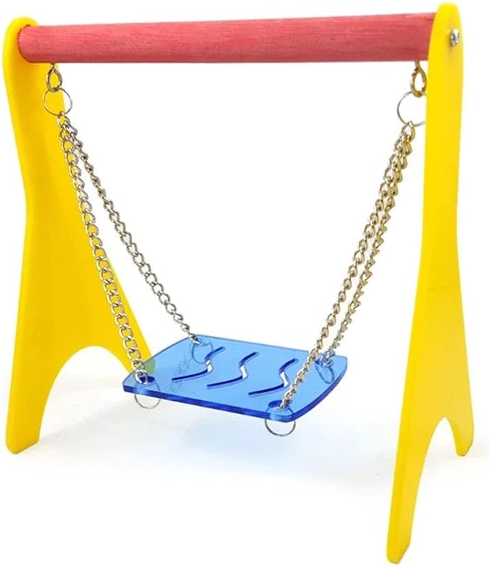 FEGOCLT Juguete de Pollo Swing de acrílico con Cadena Colgante Bebé Pollo Perch Cause Piedra de Entrenamiento para el pájaro Loro gallina Guacamayo