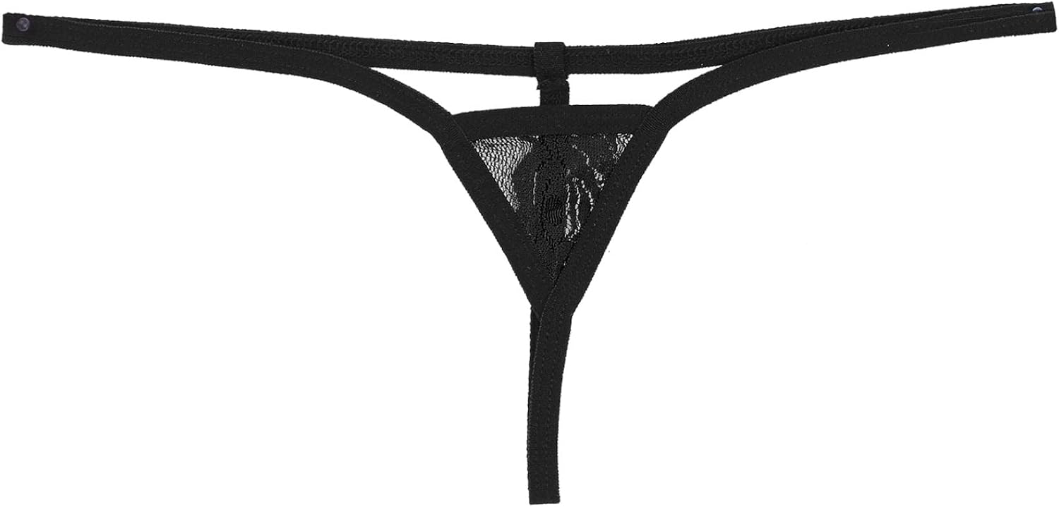 Women's Low Rise See-Through Lace Micro Thong String G-String T-Back Lingerie Underwear