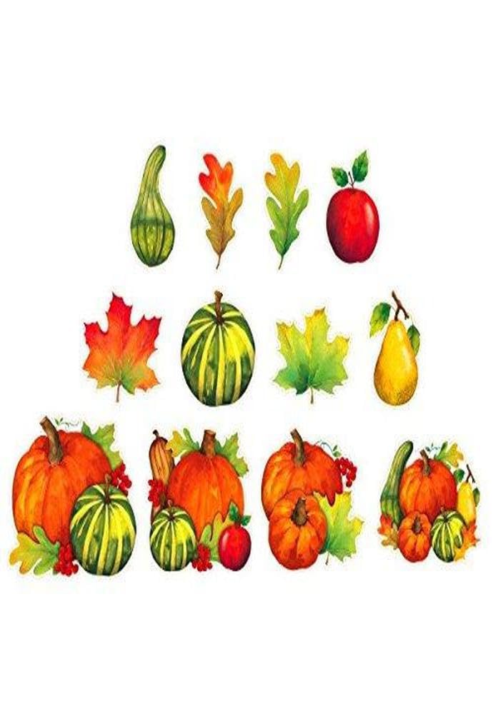 Amscan Autumn Harvest Thanksgiving Party Assorted Cutouts Decoration, Paper, Pack of 12 Decorations