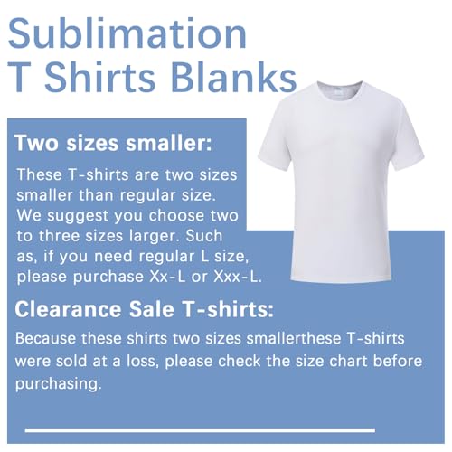 20 Pcs Sublimation Blank Shirts Adult 2 Sizes Smaller White Polyester Tshirts for Sublimation4