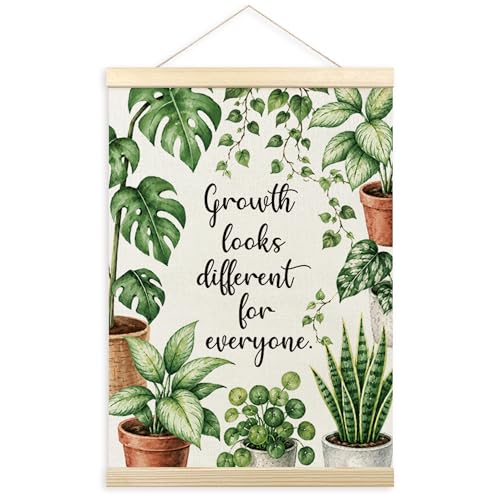 TLESKE Mental Health Wall Art Poster, Growth Mindset Inspirational Wall Decor Hanging Poster with Hanger Frame for Therapy Office Classroom, Motivational Wall Prints Picture Framed Banner, 12x16